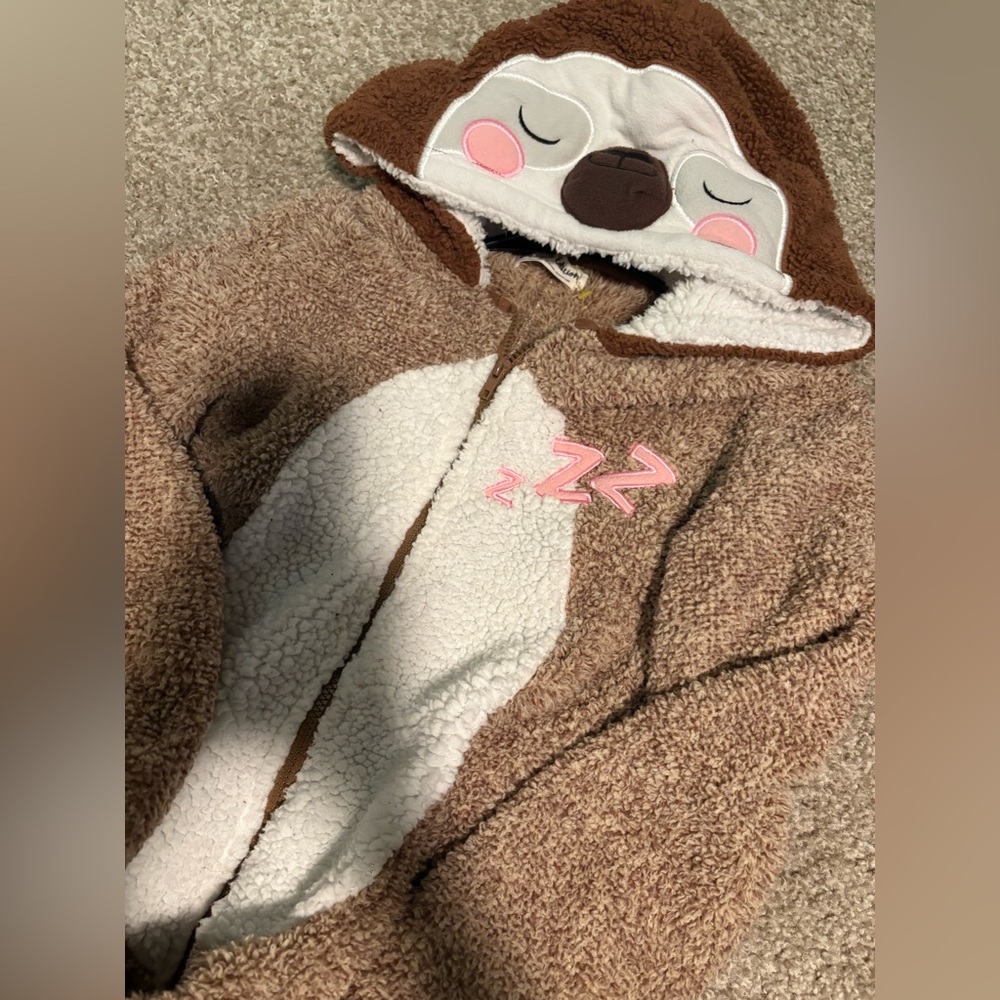 Adorable Sloth Hooded Onesie Adult
